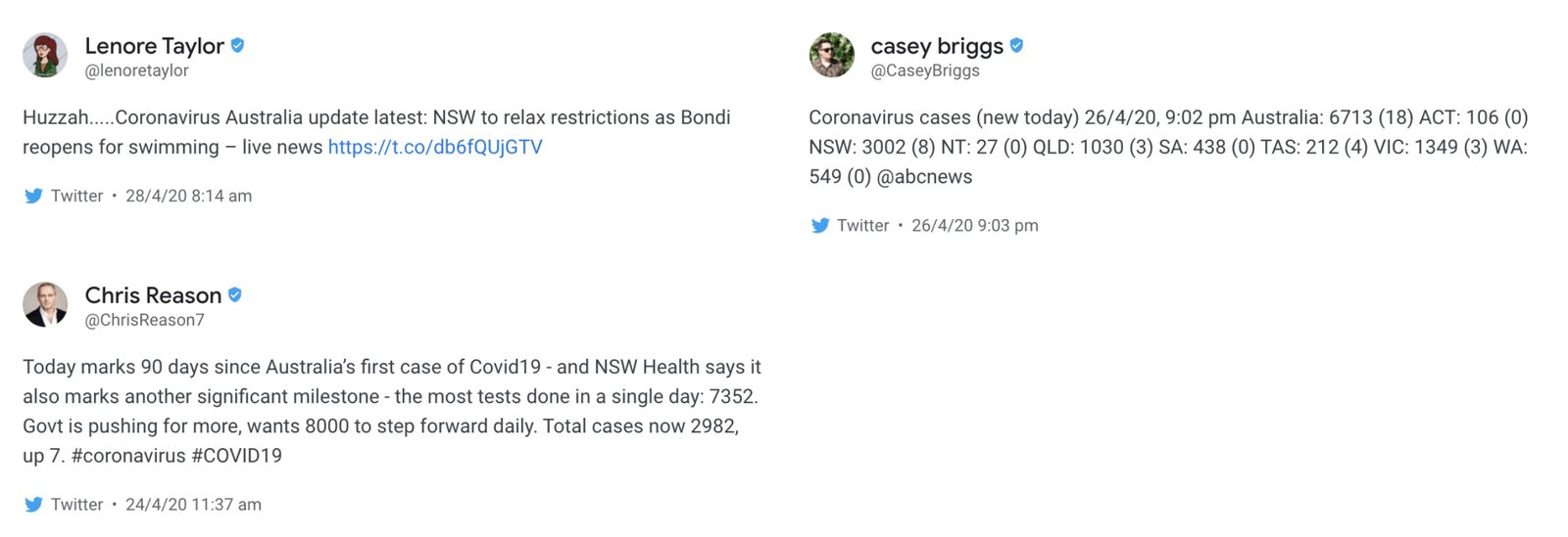 twitter gladys berejiklian statement