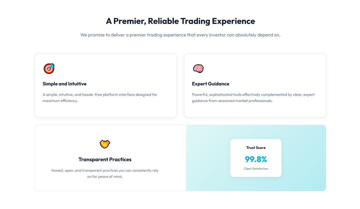 Excellence in service, innovation in trading banner
