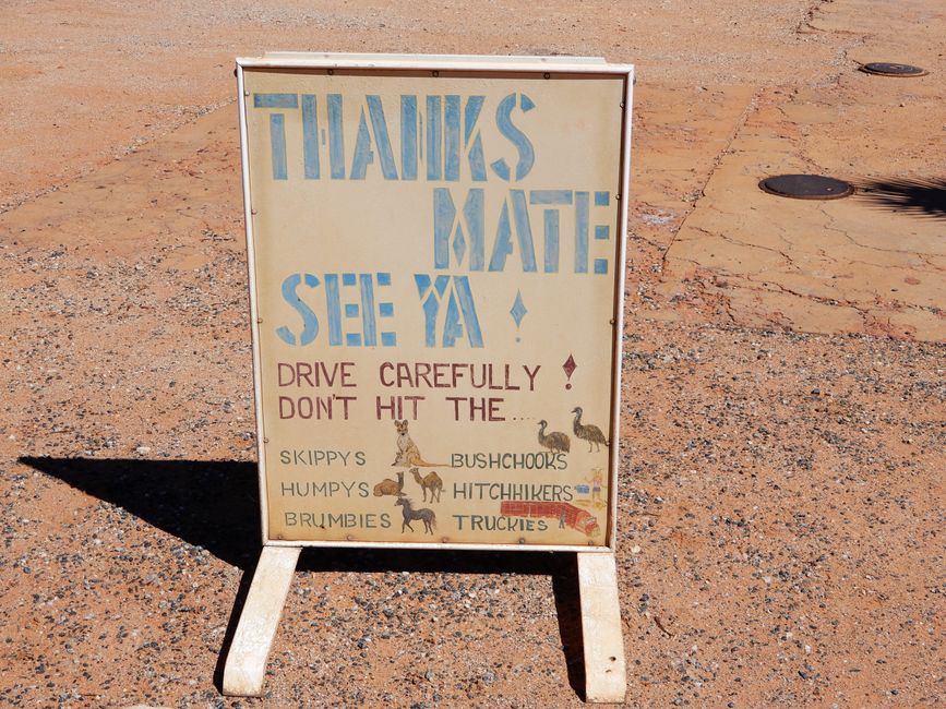 Roadside sign in Australia warns drivers to avoid wildlife and other roadside obstacles. Clear and unique signage.